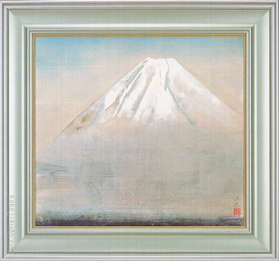 奥村土牛 絵画 精進湖 送料無料 【複製】【美術印刷】【巨匠】【富士