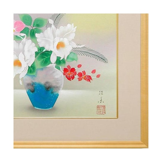 絵画 カトレア (菊池径葉) 送料無料 【肉筆】【日本画】【花】【6号