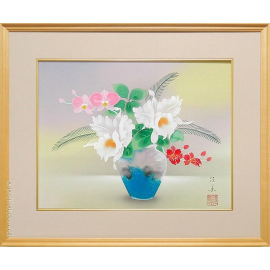 絵画 カトレア (菊池径葉) 送料無料 【肉筆】【日本画】【花】【6号