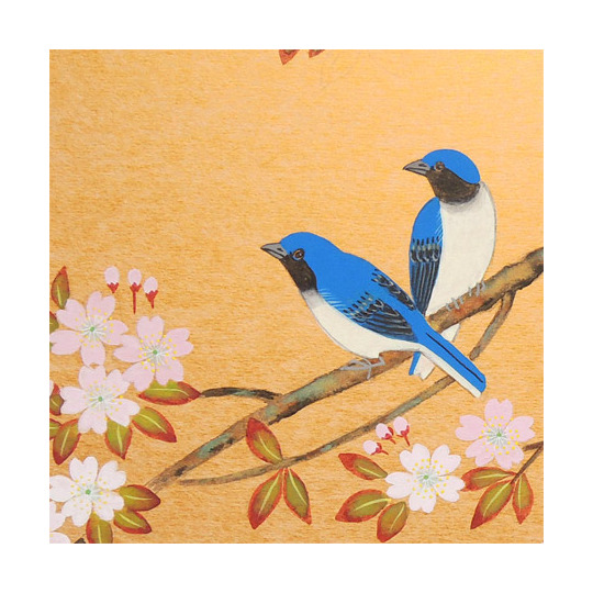 絵画 桜に瑠璃鳥 (三宅和光) 送料無料 【肉筆】【桜絵】【日本画】【花