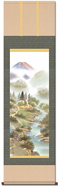 風水霊峰四神図 狭山観水 （尺五） 【大特価】開運画 日本製 開運画