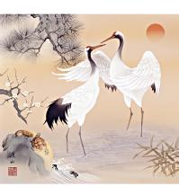 松竹梅鶴亀 伊藤渓山 （三美会）尺八横 【大特価】！ 祝儀掛け