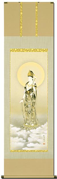 雲上観音 野口弧堂 （尺五）[受注製作品 納期約2ヶ月]！ 観音 - 掛け軸