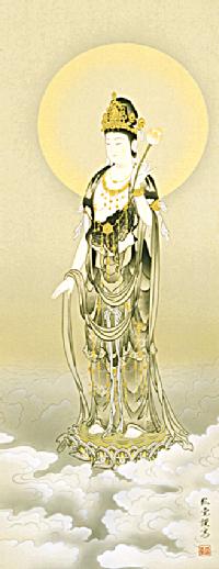 雲上観音 野口弧堂 （尺五）[受注製作品 納期約2ヶ月]！ 観音 - 掛け軸