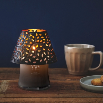 WoodWickシェードM【ジャーM専用】 ブラックリーフ