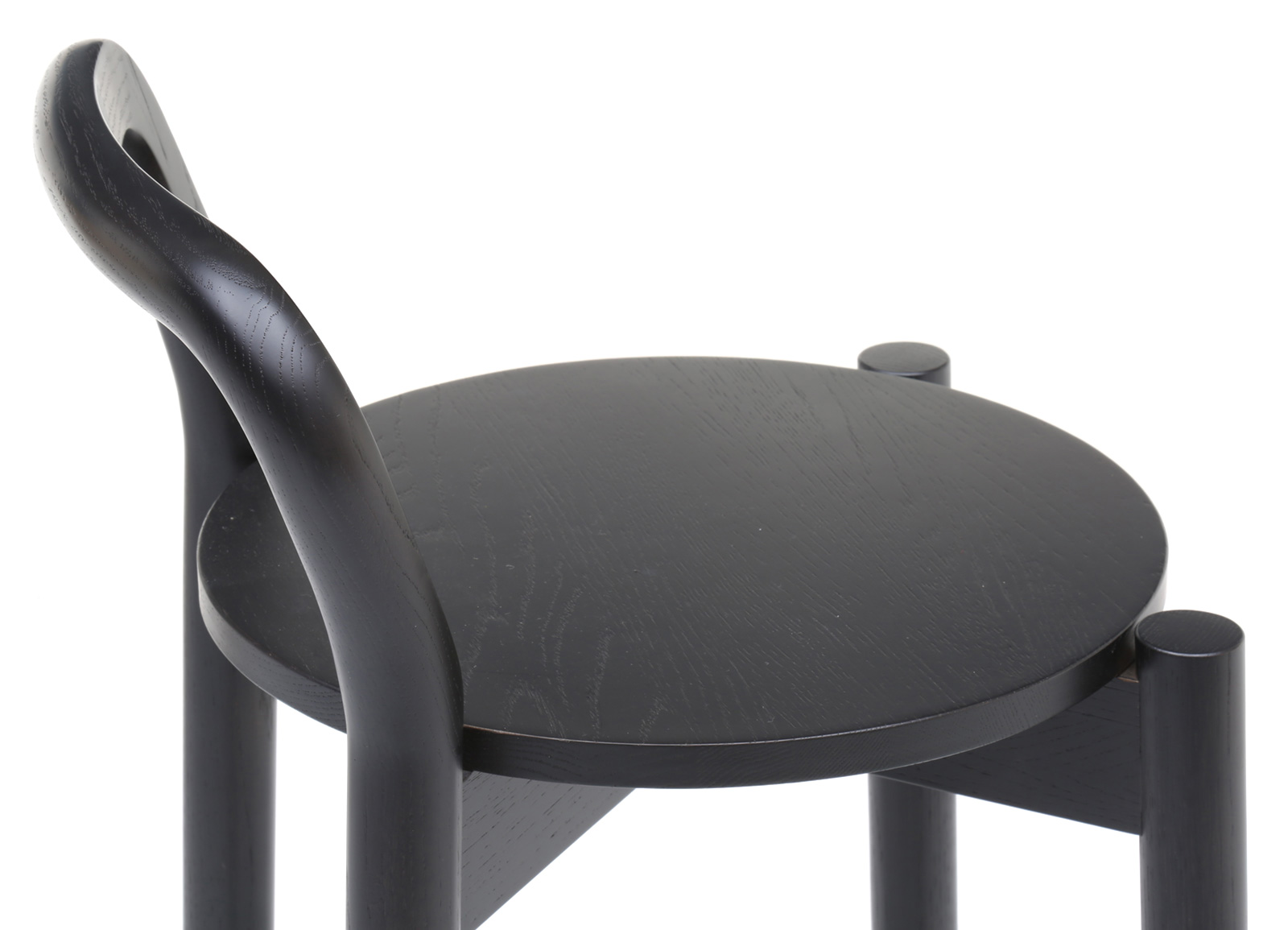 Castor Barstool with Backrest Low ‒ KARIMOKU NEW STANDARD (KNS)