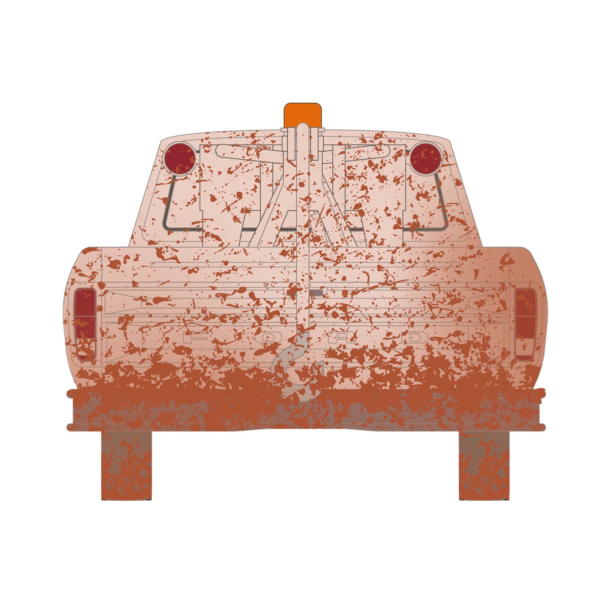 6 PACK 1973 Ford F100 w/ Drop-In Tow Hook - White (Weathered