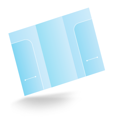 ダブルポケット+名刺スリット】オリジナルデザインで印刷できるA4三