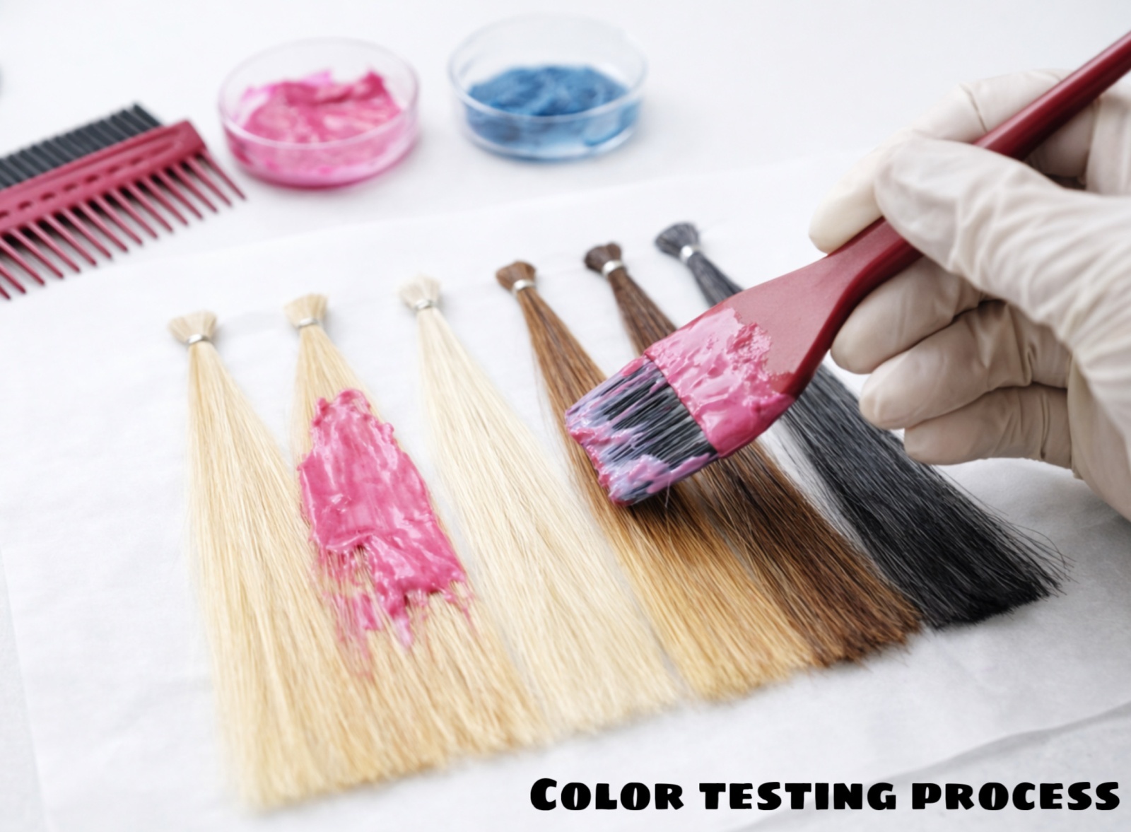 馬毛毛束 白毛｜ヘアカラーテスト・技術検証用｜毛束屋