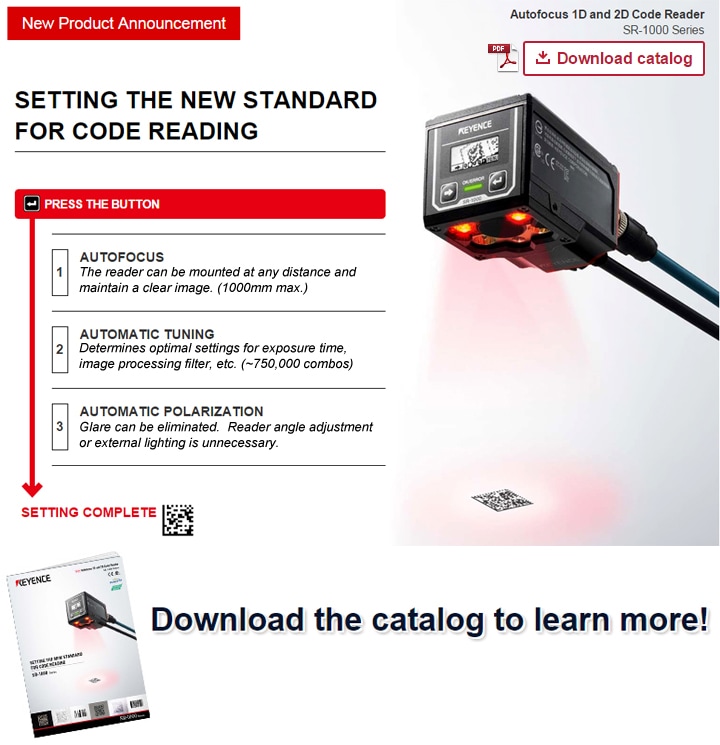 NEW: SR-1000 Series Barcode Reader | KEYENCE America