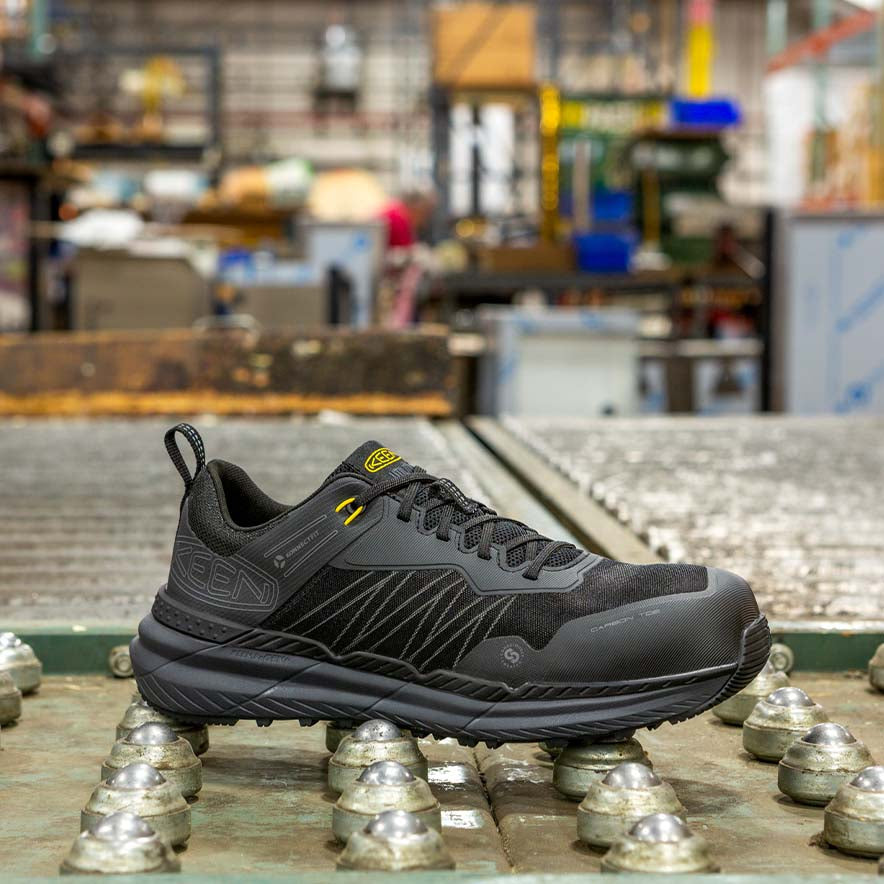 メンズ スピードワークス ワークシューズ | Black/Steel Grey | KEEN