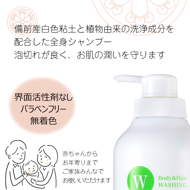 ルナレーナ ボディ＆ヘアーウォッシング 700ml （白色粘土・石けん配合