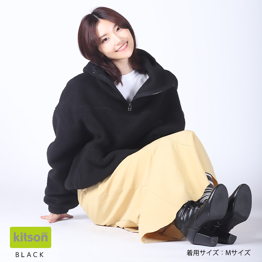 maho × Kitson me コラボボアハーフZIPパーカー