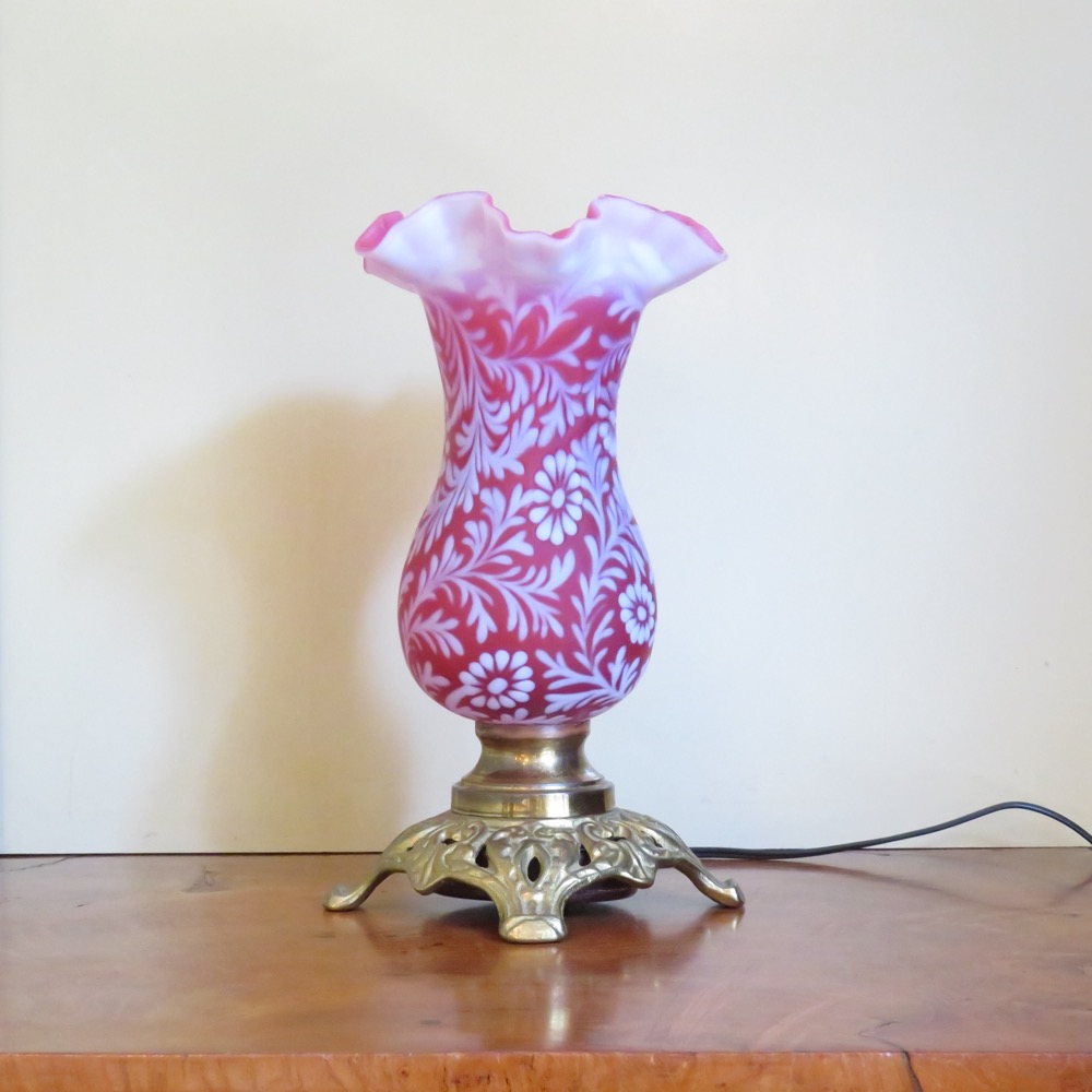 アメリカ ヴィンテージ フェントン Daisy&Fern クランベリーガラス