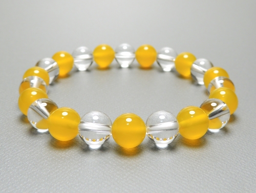 パワーストーンブレスレット イエローカルセドニーAAAA8ミリ