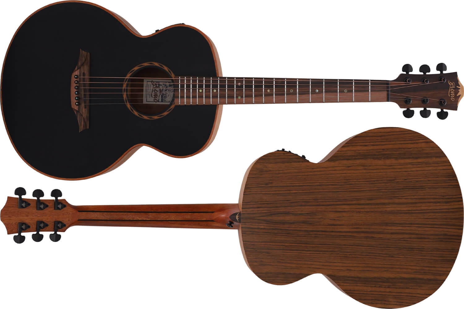 マホガニー単板トップ/ウォルナット・バック&サイド採用エレアコ