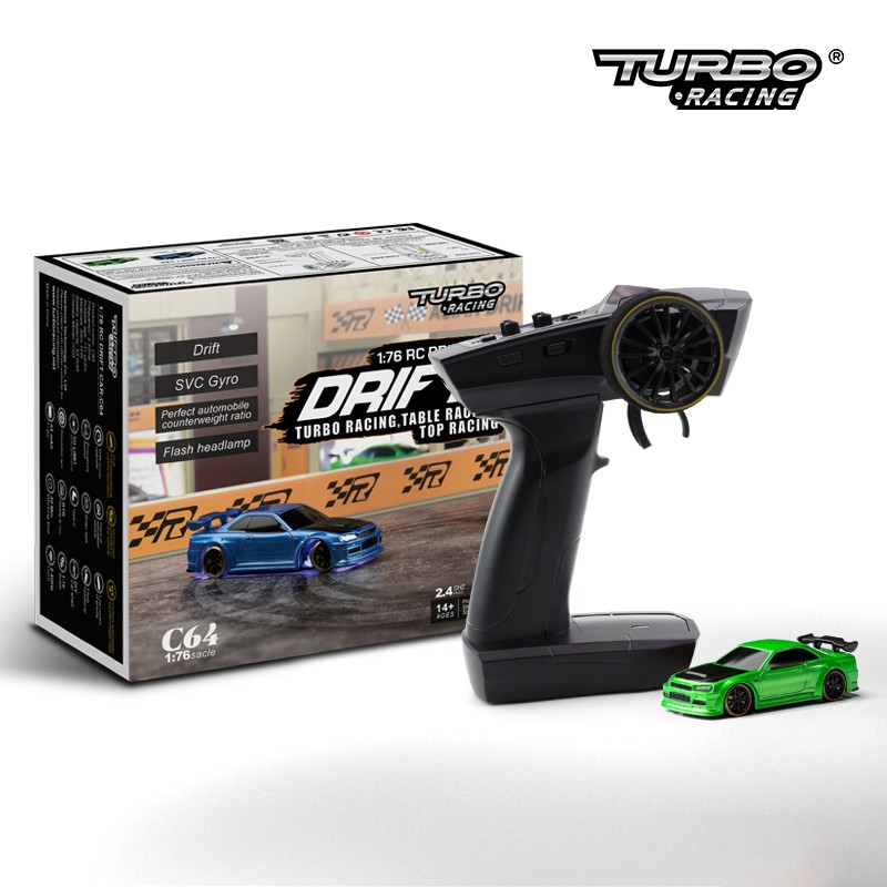 TURBO RACING 1/76スケール RTR R/Cカー C64ドリフト（ブルー）：技適