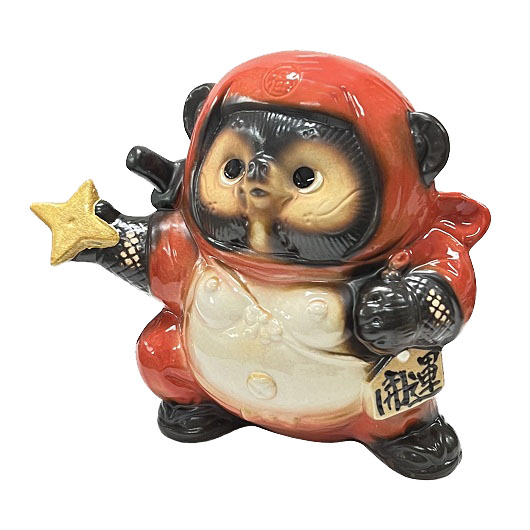 Shigaraki-yaki Ninja-Tanuki Kunoichi Red No.5 - Lucky Dolls
