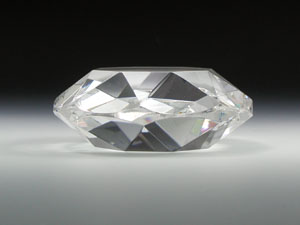 クリスタル・ペーパーウエイト（多面カット・ラウンド形）,RS-PW-75x75