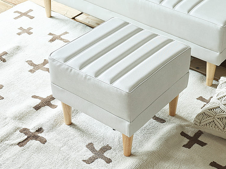 国産 オットマン DAY2(デイツー) アイボリーカラー｜北欧