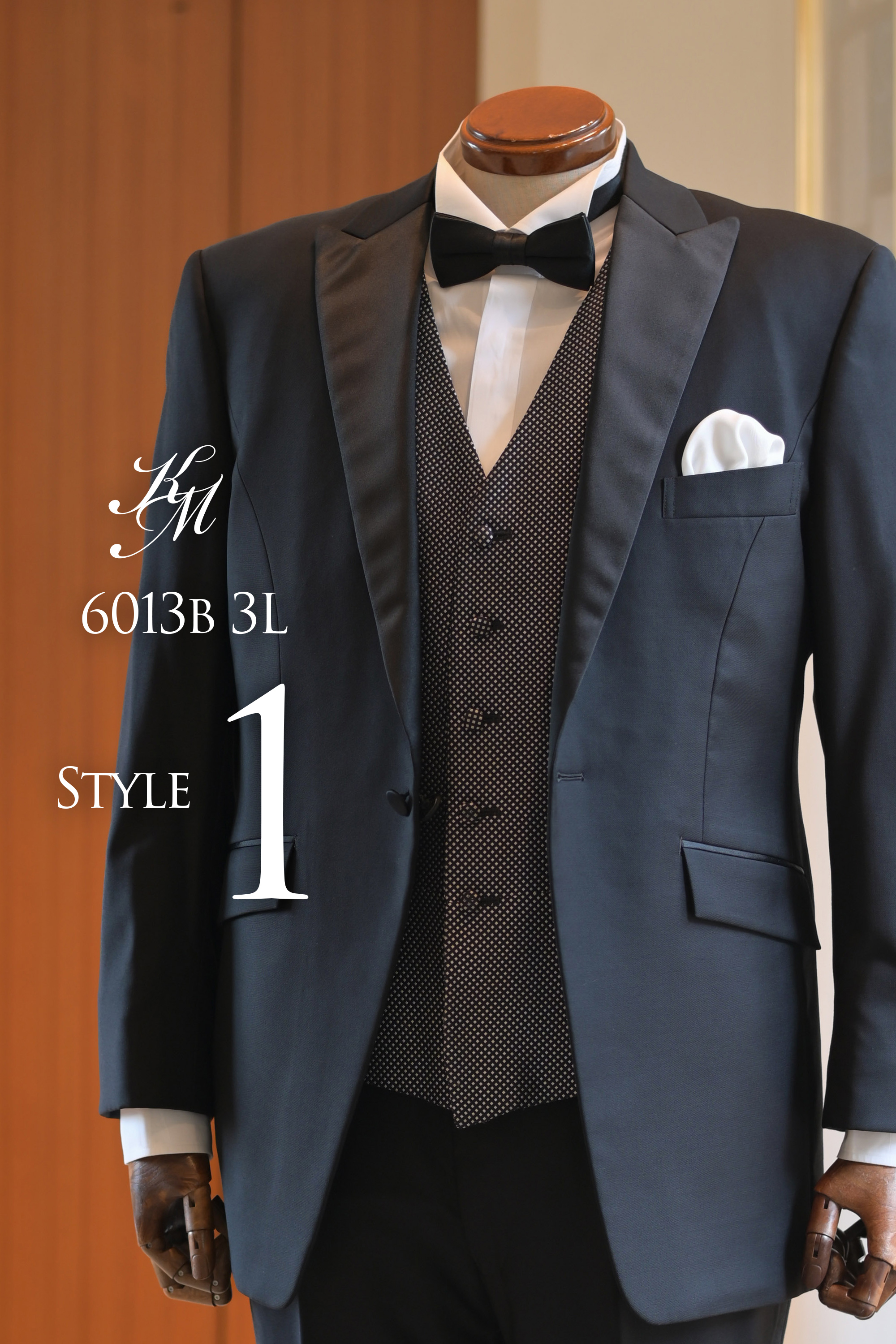 イタリアカノニコ ブラック6013B-3L 大きいサイズ タキシード レンタル