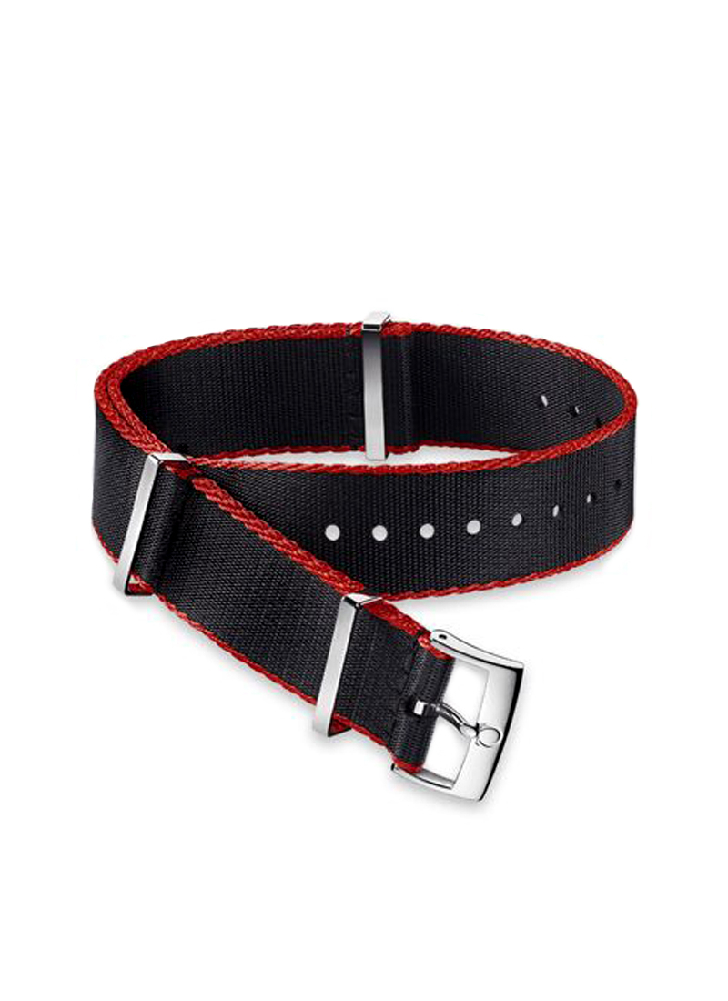 NATOストラップ(ポリアミド/ 黒・オレンジライン入り)｜オメガ（OMEGA