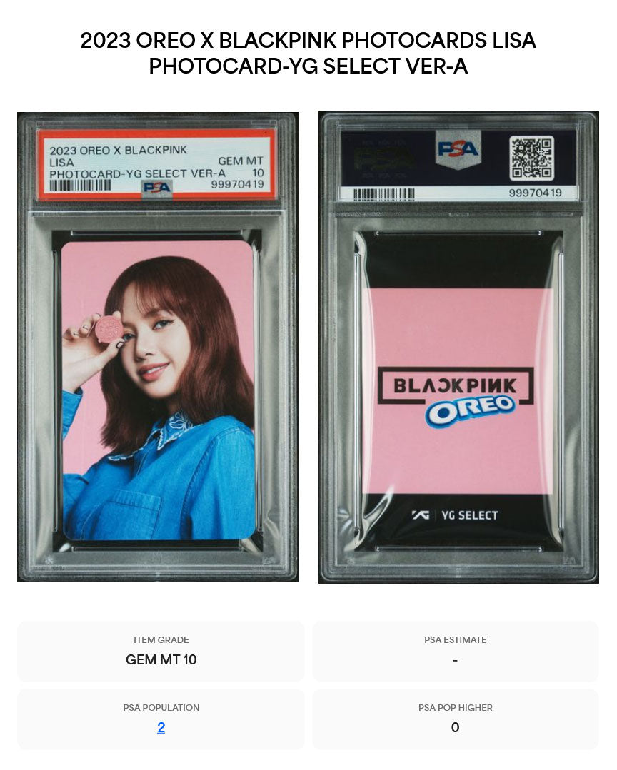 LISA 2023 OREO X BLACKPINK YG SELECT EXCLUSIVE PHOTOCARD VERSION A