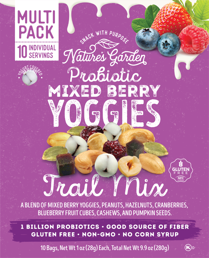 Nature's Garden Probiotic Mixed Berry Yoggies Trail Mix Bags, 10