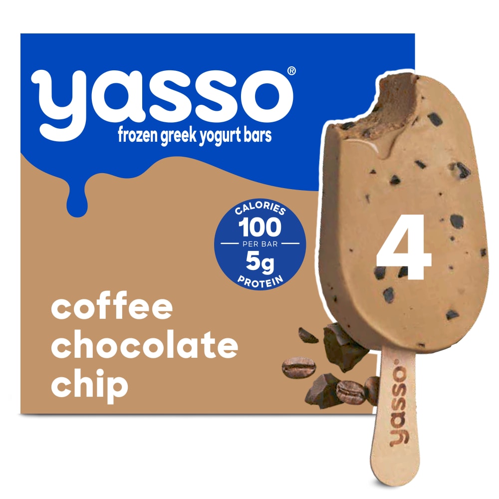Yasso Frozen Greek Yogurt Bars Coffee Chocolate Chip Bars, 3.5 fl