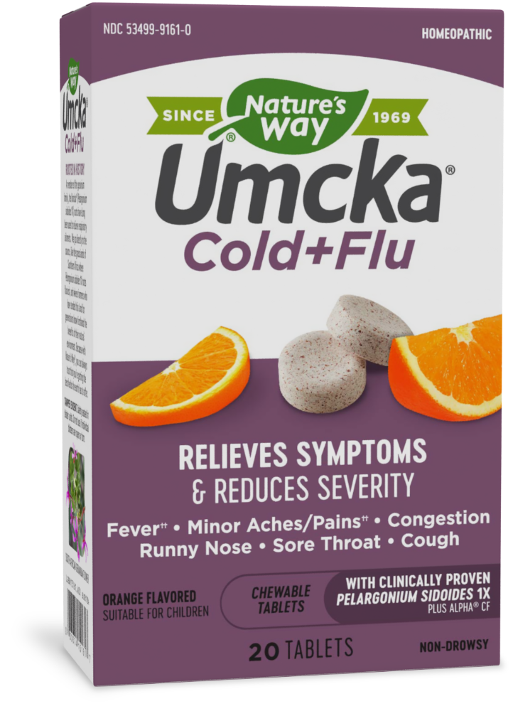 Nature's Way® Umcka® Cold + Flu Orange Flavor Chewable Tablets, 20