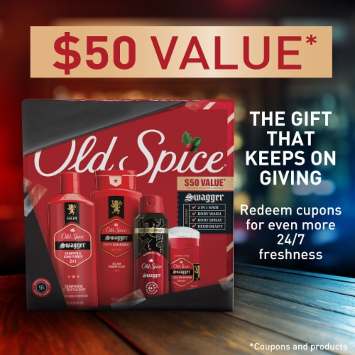 Old Spice Holiday Gift Set for Men, Swagger, Body Wash, AF Deo