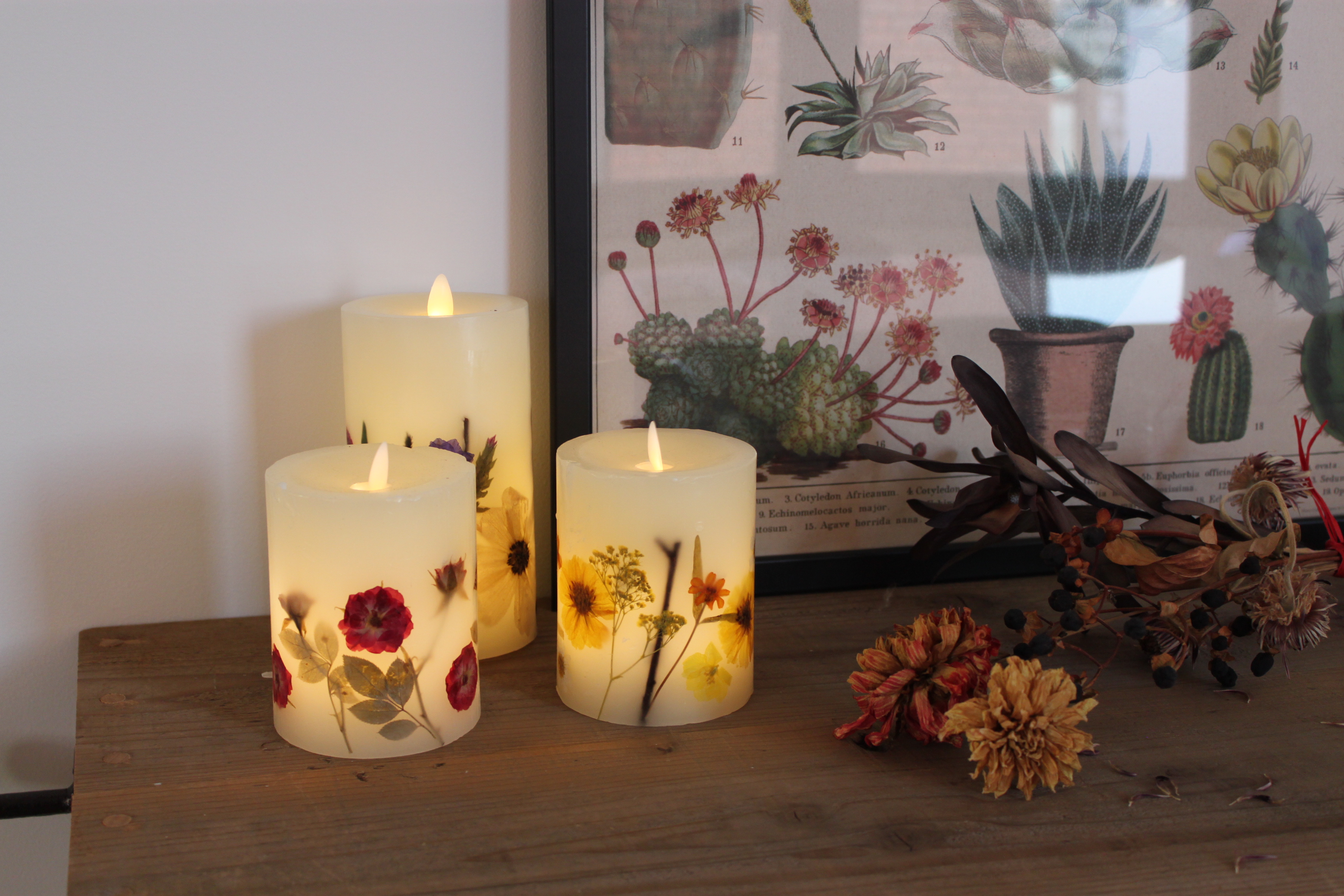 KEY STONE / フレームレスフリッカーキャンドル フラワー ショート レッド