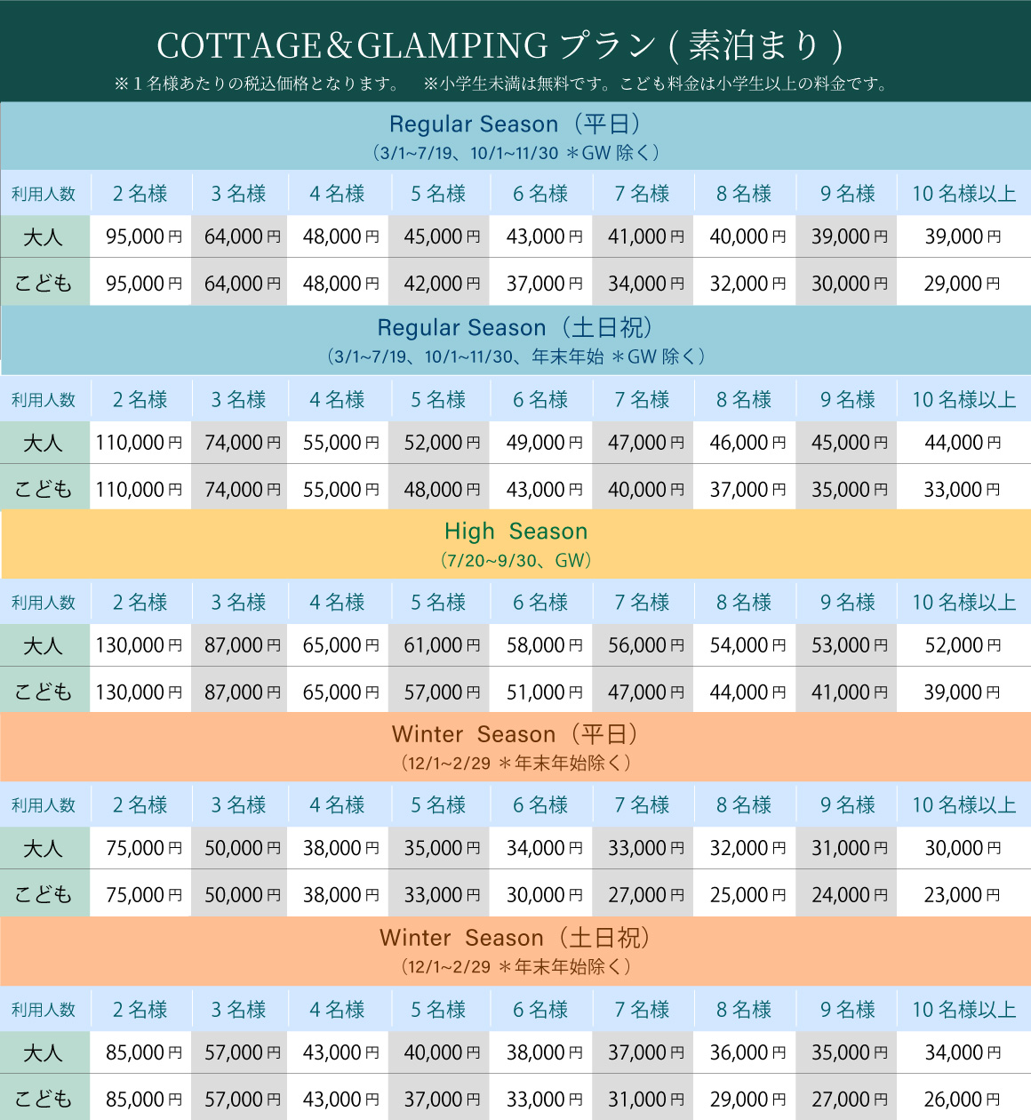 料金改定のお知らせ（2024/4/1～） | 瀬戸内で宿泊・グランピング