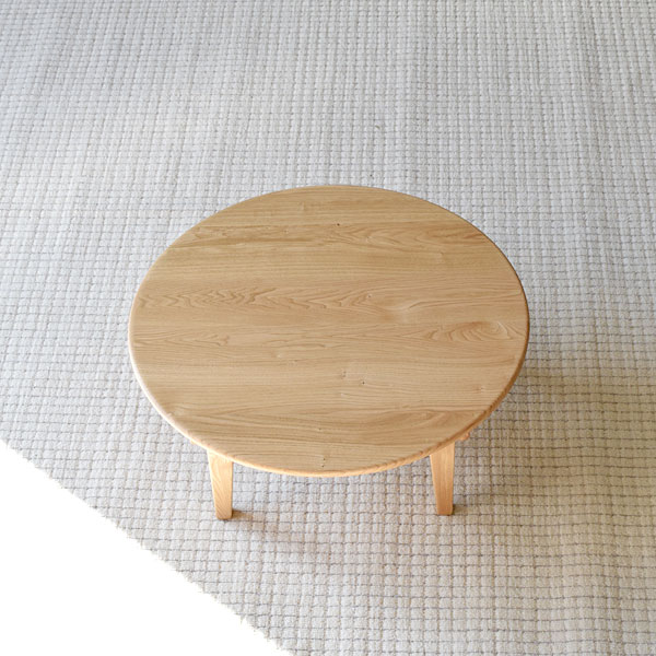 水屋の匠・久遠｜折りたたみちゃぶ台・丸｜クリ無垢・テーパー脚・6