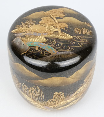 栗山園オンライン通販部 / 【出物】 和山水蒔絵大棗内梨地 清瀬一光