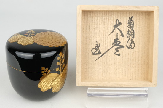 栗山園オンライン通販部 / 【出物】 菊桐蒔絵大棗 岳陽 鵬雲斎書付