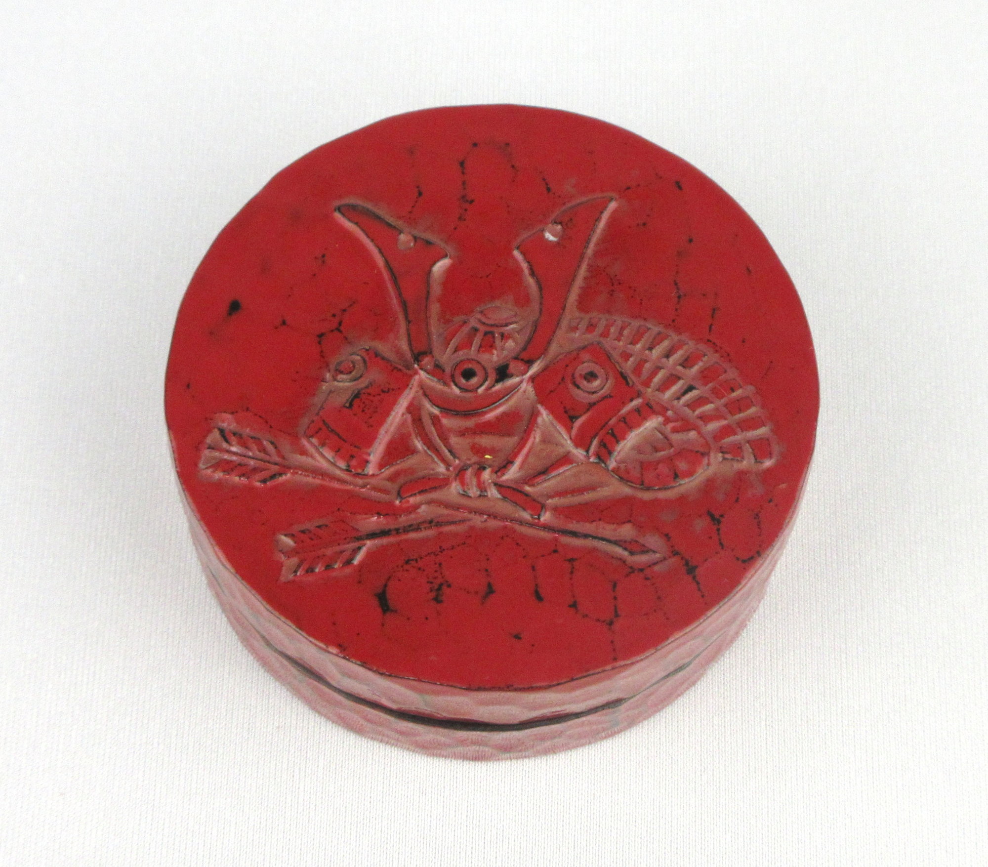 栗山園オンライン通販部 / 新品 鎌倉彫兜香合 般若雲舟