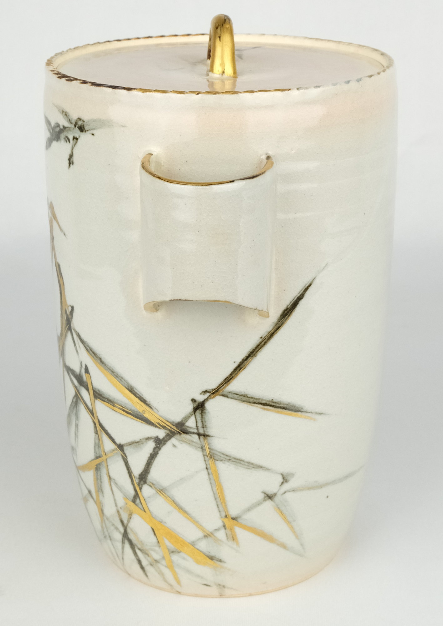 栗山園オンライン通販部 / 【出物】 芦に雁之絵細水指 宮川（真葛）香斎