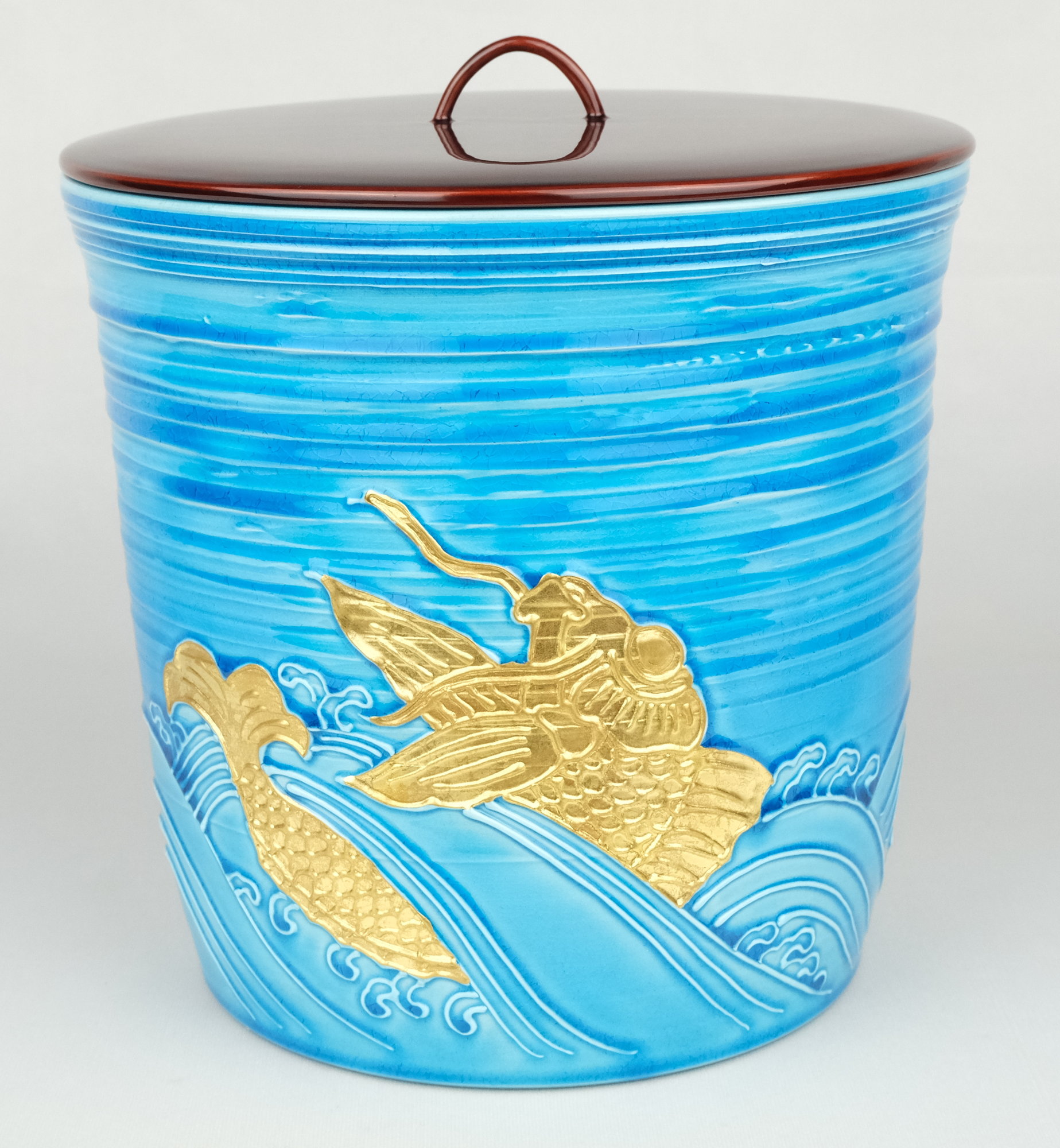 栗山園オンライン通販部 / 【出物】 浅黄交趾荒磯水指 中村翠嵐