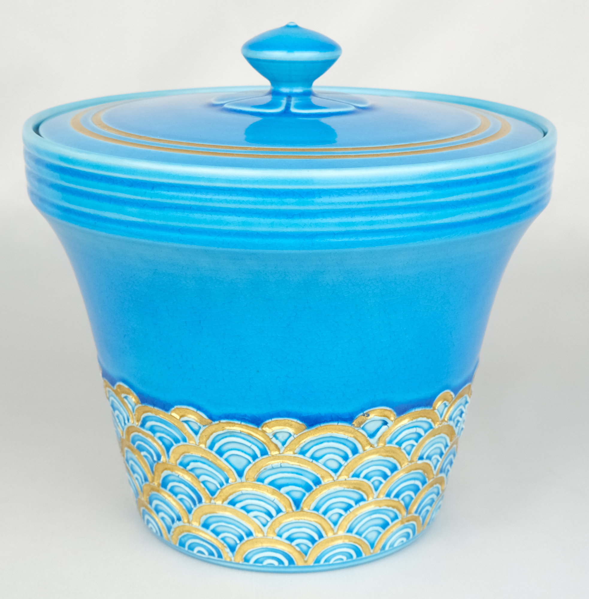 栗山園オンライン通販部 / 【出物】 浅黄交趾青海波末廣水指 宮川