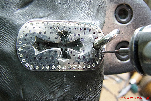 クロムハーツ CHクロスペンダント スモールwithベイル ブラックダイヤ