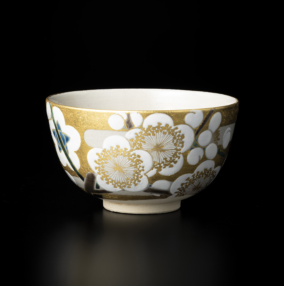 楠部彌弌 色絵白梅茶盌 | しぶや黒田陶苑