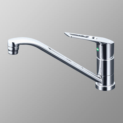 シングル混合栓(eレバー) 撥水：KM5011TECHS｜キッチン用水栓：台付1穴