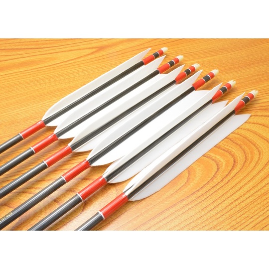 カーボン矢 SYB7020 6本組 ターキー ホワイト】 弓道具 弓道 矢