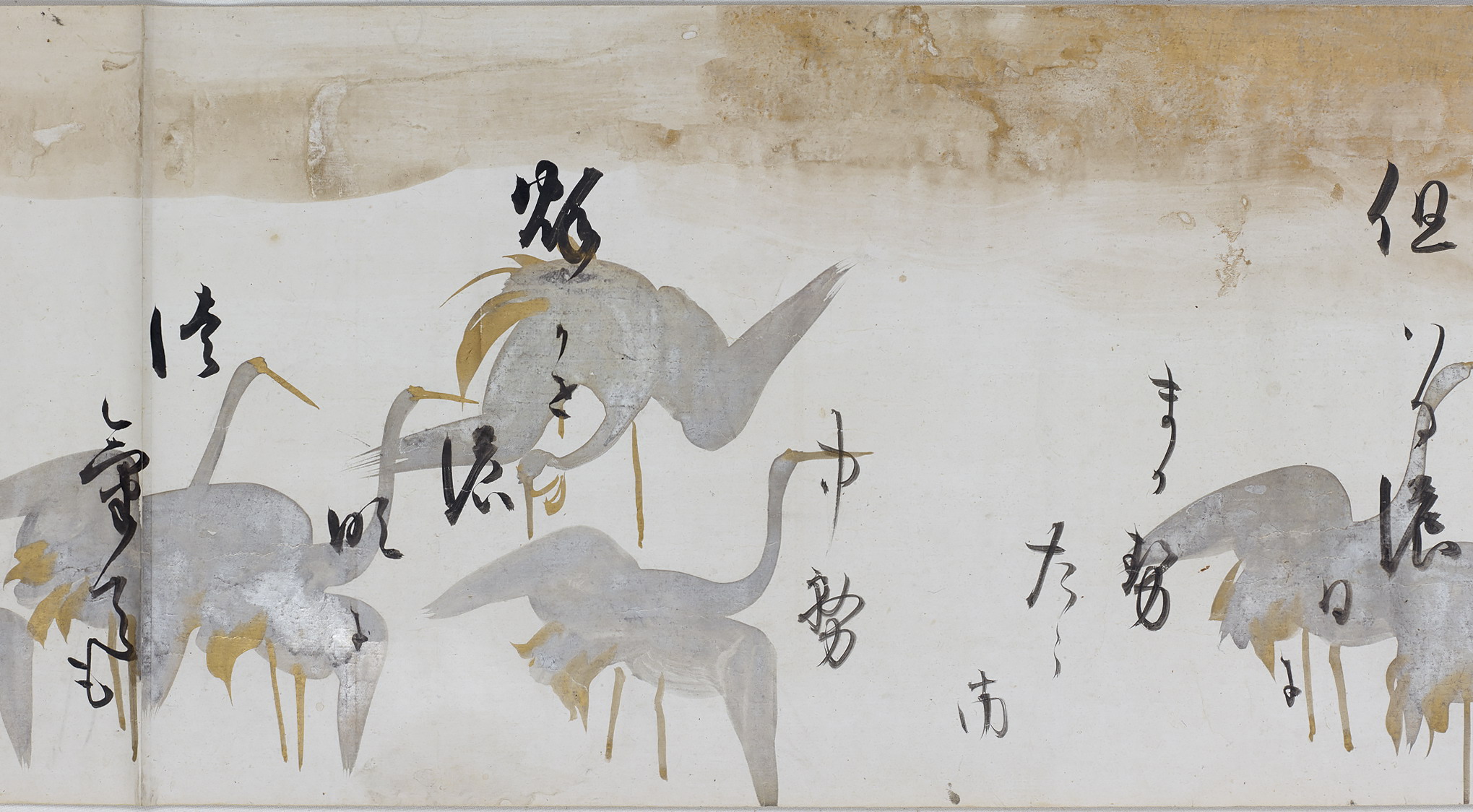 鶴下絵三十六歌仙和歌巻 - 名品紹介 - 京都国立博物館