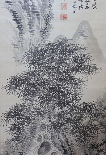 江戸時代の表具が素晴らしい田能村直入の掛軸です ＜箱付＞ | 【骨董品