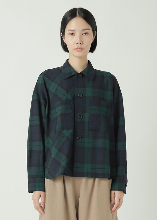 ZUCCa / S TWストレッチチェック / シャツ(M navy(13)): SALE| A-net