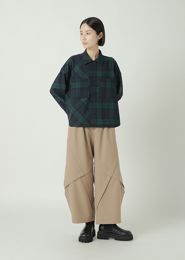ZUCCa / S TWストレッチチェック / シャツ(M navy(13)): SALE| A-net