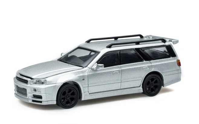 POP RACE 1/64 Nissan Stagea Silver - AXELLWORKS HOBBYTOWN