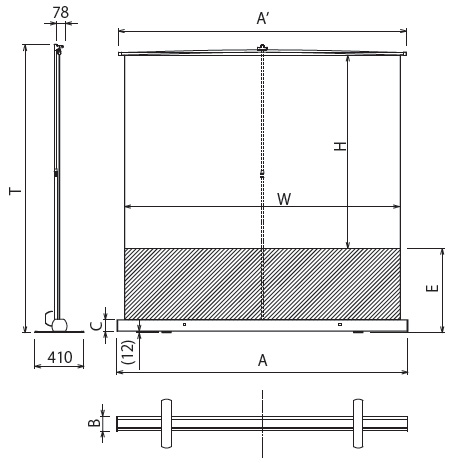 OS オーエス MS｜自立型フロアスタンドスクリーン｜63～103インチ